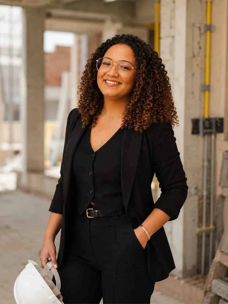 Fabíola Monteiro Martins, engenheira civil da FMM Engenharia, em vistoria